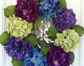 Summer Wreath - Front Door Wreath - Hydrangeas Wreath - Etsy Wreaths - Summer Home Décor - JomarisElegance - Wreath