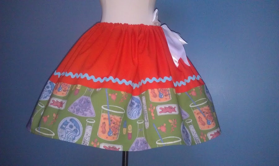 Science, Chemistry Skirt,Teacher Skirt,Science Geek, Adjustable Waist Skirt, Full Skirt, Plus Sizes,All Sizes, OOAK, READY to SHIP