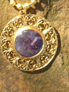 Amethyst and 24k Gold Plated over Brass Necklace...One of A Kind