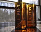 His and Her Up-cycled Pint Glass Set