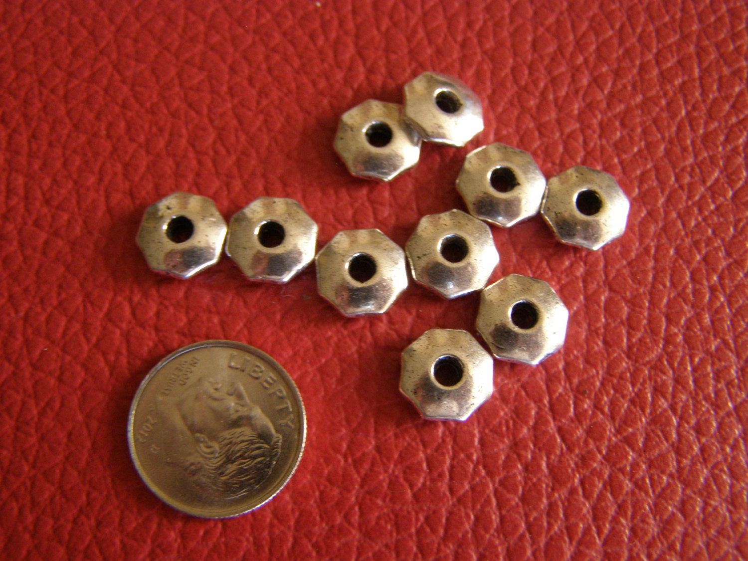 Lot Of 10 Round Spacer Charms Beads Steampunk Earrings Bracelet Pendant Jewelry Finding Crafts