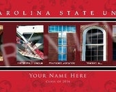 Personalized North Carolina State University Framed Letter Art Print - Custom College Print - NCAA-CLA