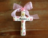 Custom Name Hand Painted Cross - Baptism, Christening or Shower Gift