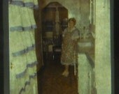 Stereo Realist Glass Slide Stereoview 3D - Woman in Kitchen - Los Angeles - June, 1956