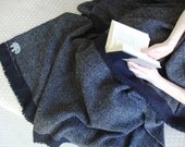 Gray Plaid 001 /Handmade Woven Blanket / 100% Wool/ Needle Felted Sheep