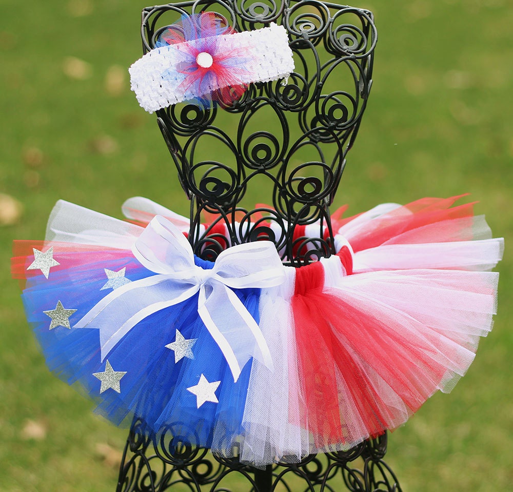 Fourth of July Tutu, Little Girls Tutu Skirt, 4th of July tutu, Newborn, Infant, Toddler- Red, White, Blue