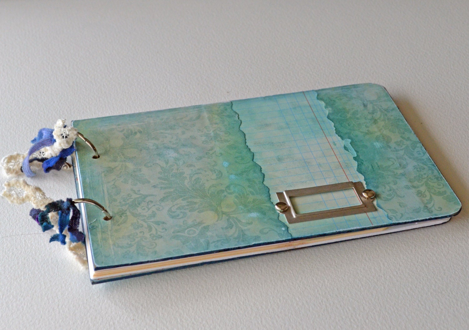 Travel Journal - Blue and Aqua Distressed Vintage Style - 5.75" x 8.5"