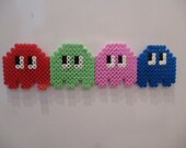 Handmade Ghost Plastic Beaded Pixel Hama/Perler Magnet Kitsch Kawaii Video Game Accessories Home Decor