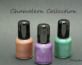 NEW Chameleon Collection Color Changing  Holographic Thermal Nail Polish - Handmade Glitter Nail Polish / Lacquer MINI