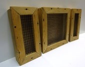 Succulent Vertical Picture Planter Box, Rustic Stained Set of 3