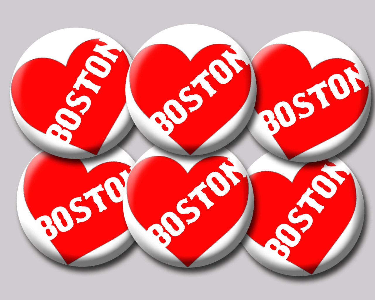 Charity Pin - 6-Pack - Boston Heart - 1.25" pinback button by Hockeyfight