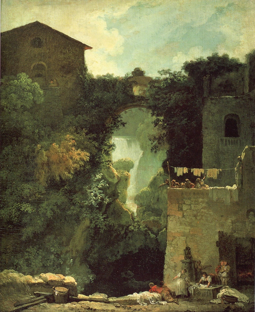 The Grand Cascade at Trivoli art by Jean Honoré Fragonard POSTER large 20 x 25 reproduction 1760 giclee Print