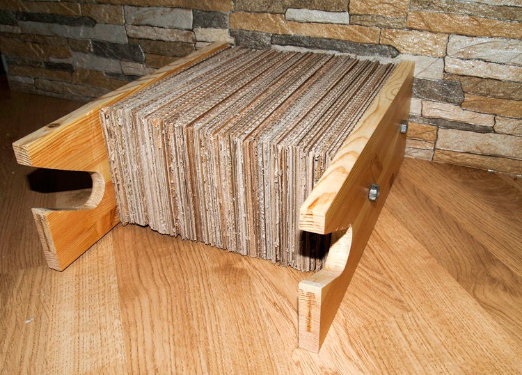 Handcrafted Wood and cardbord Bike Rack, Bike Storage, Apartment Bicycle Wall Hanging, Small Space Bicycle Storage,
