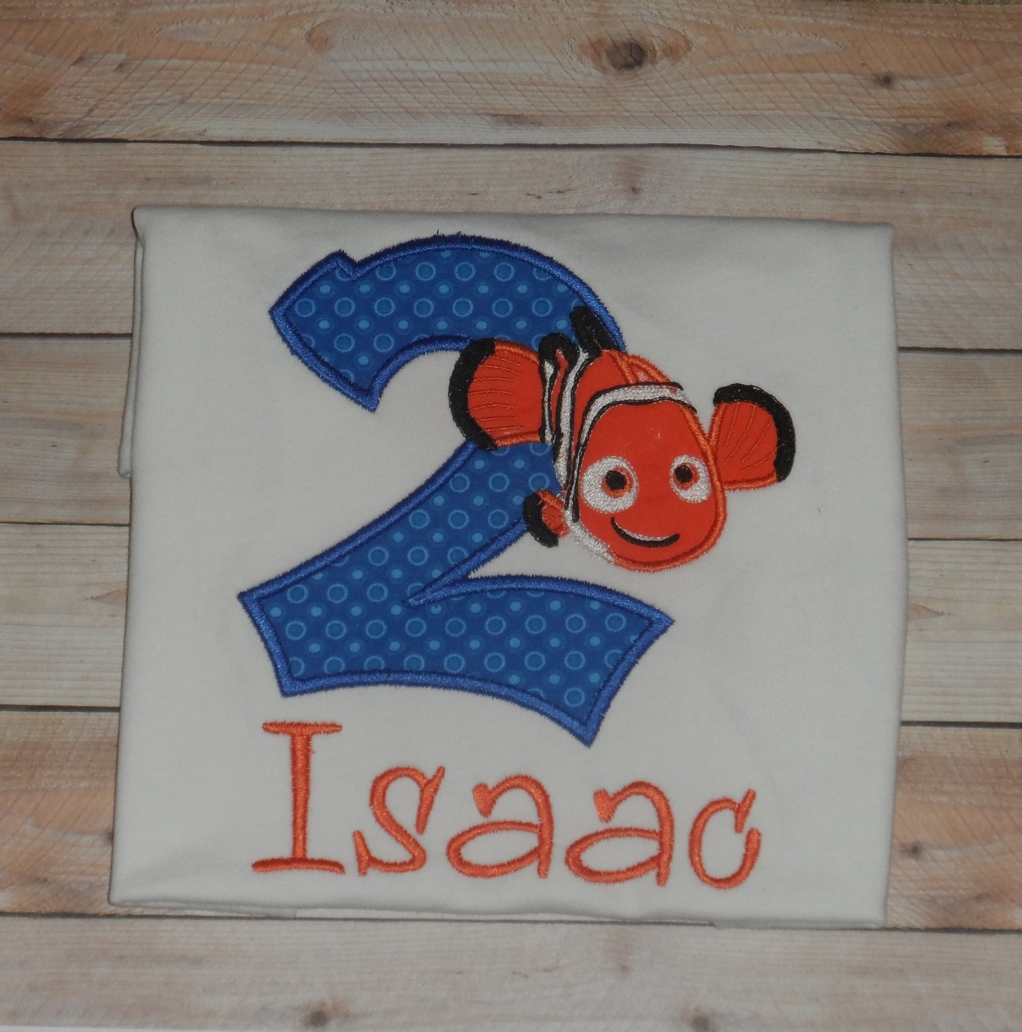Infant Baby Toddler Boys Custom Nemo Birthday Number Applique Shirt 12 month 2T 3T 4T 5T