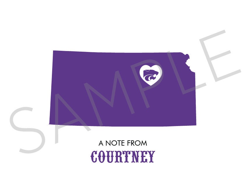 Personalized, folded Kansas State card (digital file)