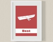 Boy room print, kids art, wall decor for children, boat nursery, minimalist kids wall art, toddlers nursery print, ocean, sea, A4, 8x10
