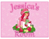 Strawberry Shortcake  "Personalized"  Your Name Print  8 x 10  Customized Room Wall Print