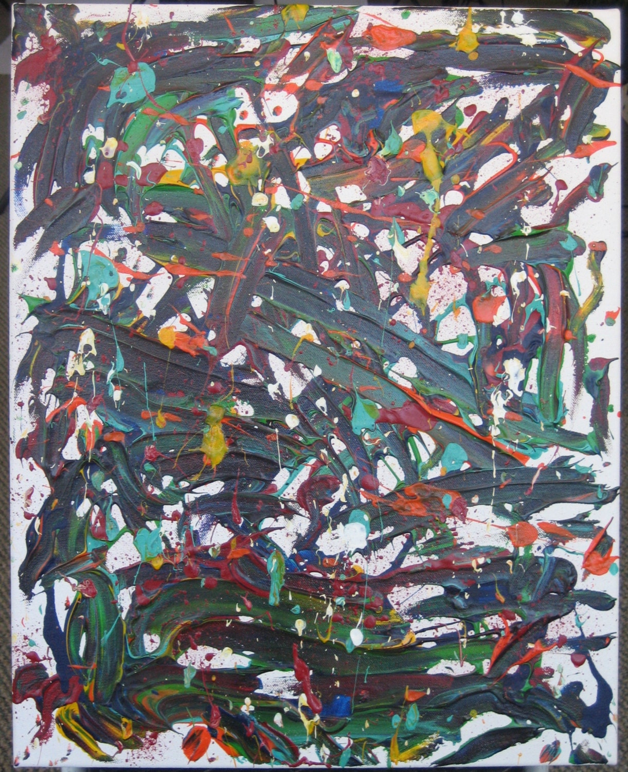 20x16 ORIGINAL Abstract Multi Color Acrylic Painting