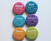 Sewing Puns - Pinback Button 6 Pack