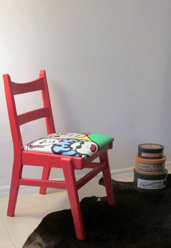 modern vintage red chair