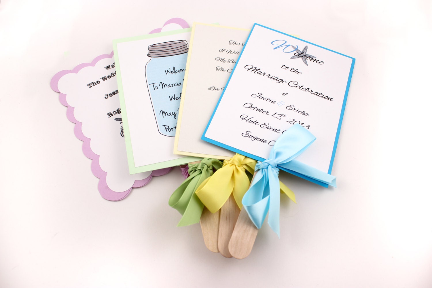 100% Free Wedding Program Fan Sample Free Shipping Too
