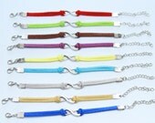Letter 8, Infinity Wish Bracelet, Karma Bracelet - Antique Silver Charm Bracelet, Colorful Flocking Leather Bracelet, Friendship gift