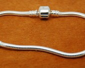 7.0" Authentic  925 Sterling Silver European Bracelet fit / for  Pandora Beads Charms w/ Thread