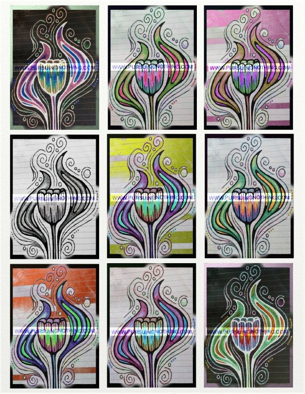 Digital ACEO/Collage Sheet "Tulip"