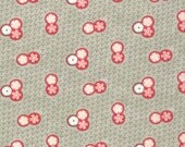 Ruby Fabric Retro Floral Geometric  by Bonnie & Camille for Moda Fabrics 55033 13 Grey