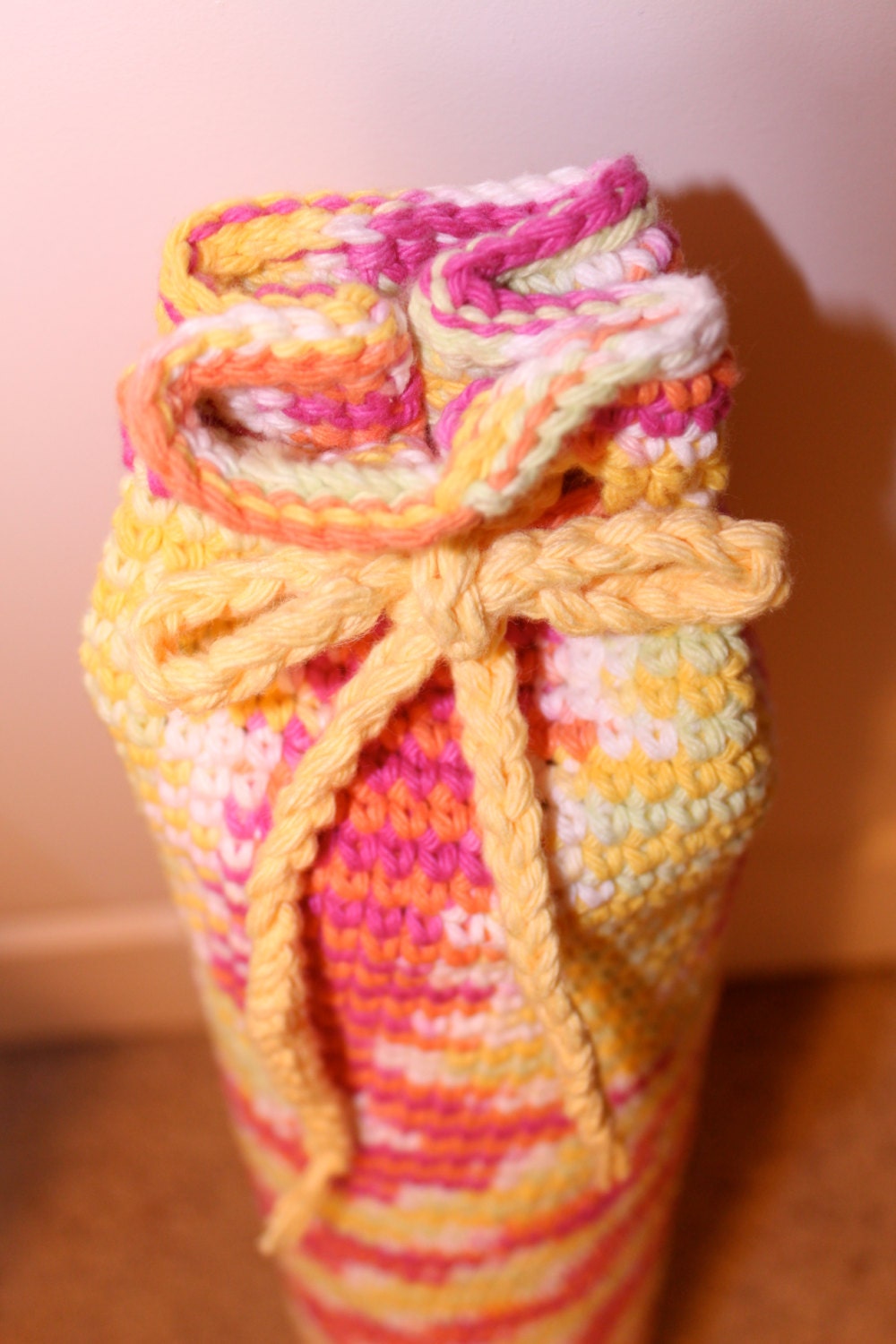 FREE SHIPPING Unique Crochet Yoga Mat Bag in Vibrant Spring Colors