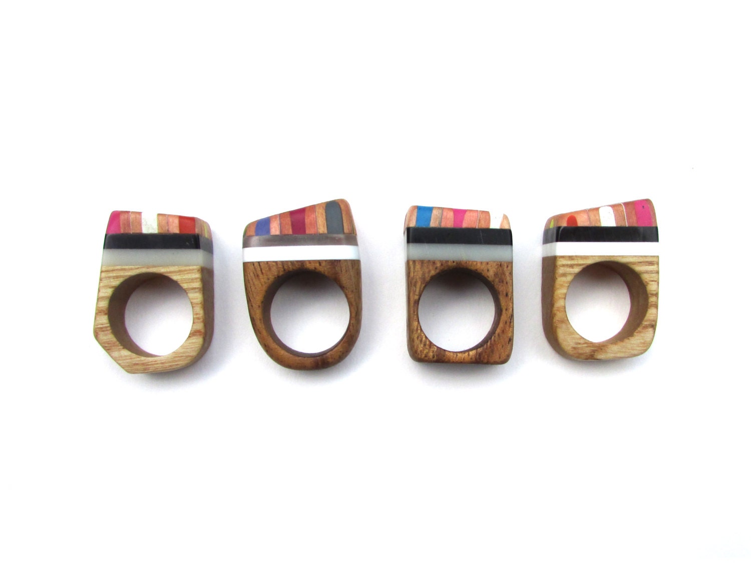 Chunky wooden Pencil Rings - OhBotherDesign