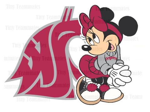 Minnie Loves the Washington State Cougars - DIY PRINTABLES - Perfect for Iron on or Framed Print - Any team available upon request