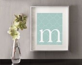 m Lowercase Serif Art Print - 8x10, Quatrefoil, font, nursery art, typography, modern art, home decor, initials, monogram, wedding gift