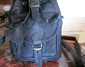 Free ship Lot of 5 black vintage leather backpacks 1970s bags purses Free shipping