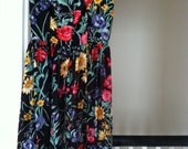 Fabulous Vintage Floral Halter Button Front Sundress
