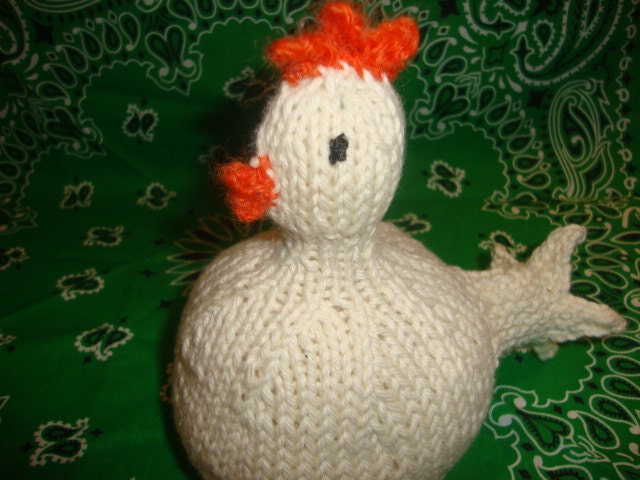 Chicken, Hen, Farm,  hand knitted, stuffed, cotton animal