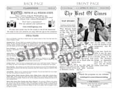Newspaper Wedding Programs - Customizable DIGITAL FILE