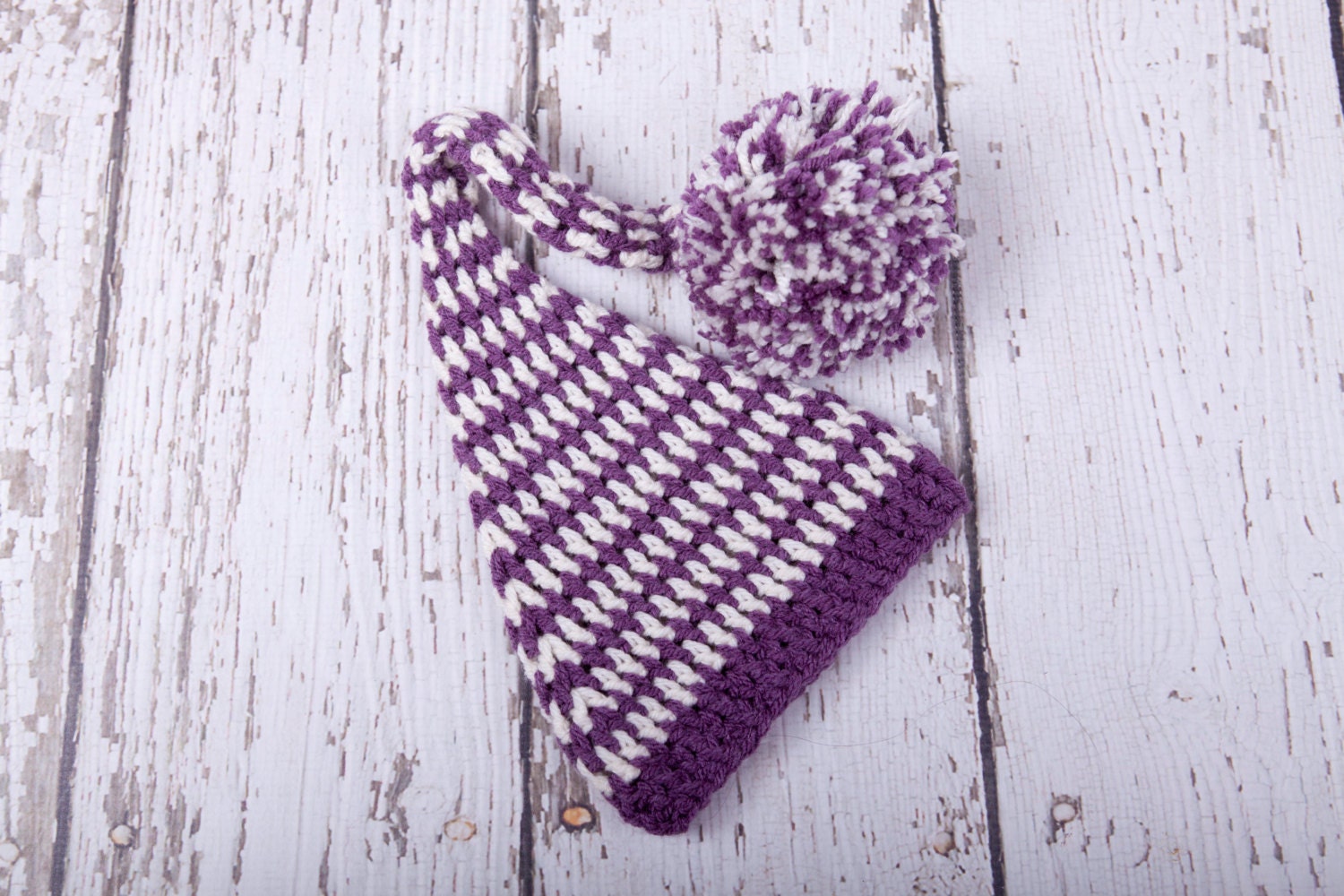 Purple and Cream Elf Hat