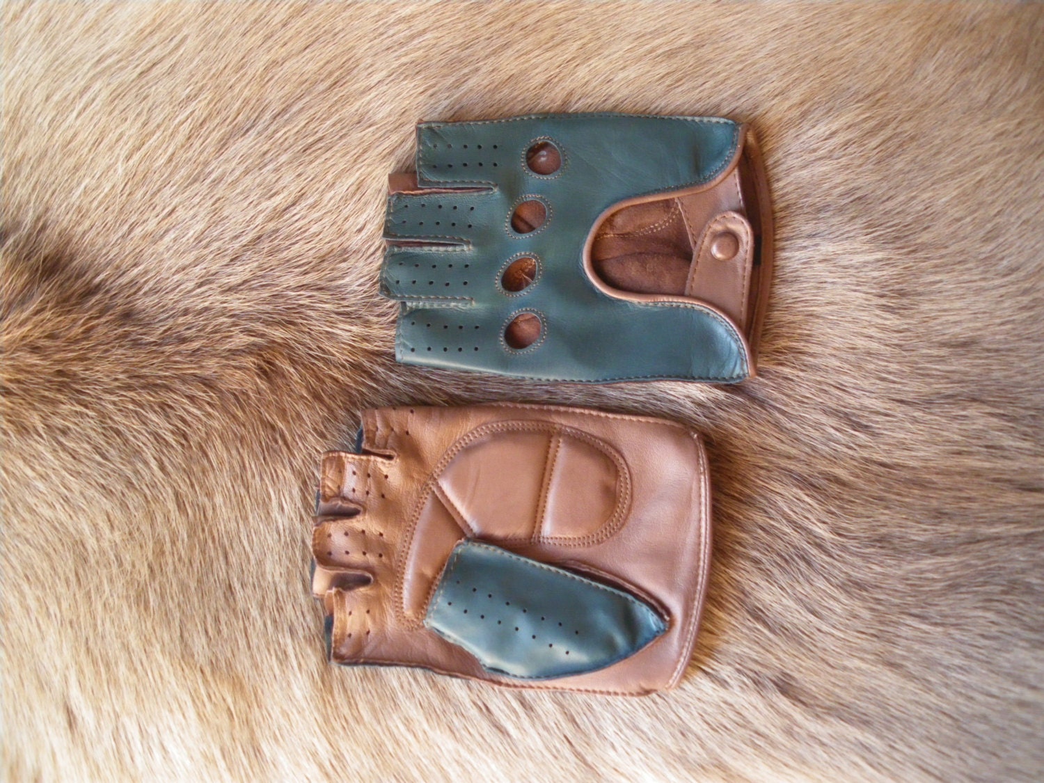 men's fingerless leather gloves