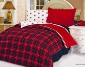 Le Vele - American Dream, Twin 4 Pieces Duvet Cover Set Bedding 100% Cotton LE453T