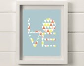 Love print with triangles 8x10 digital print