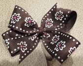 Pinwheel Floral Hair Bow with brown knot