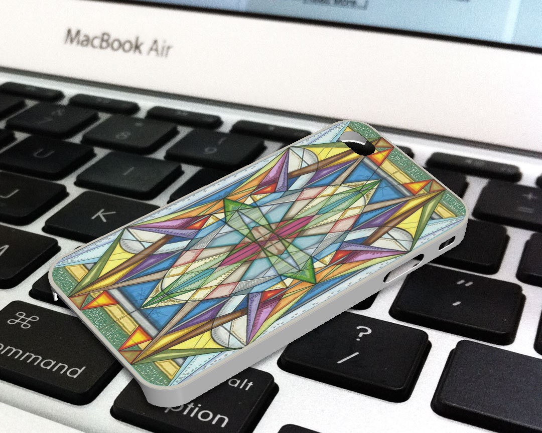 Triangular Stained Glass Geometric Pastel Unique iPhone 4 Case , Plastic iPhone 5 case