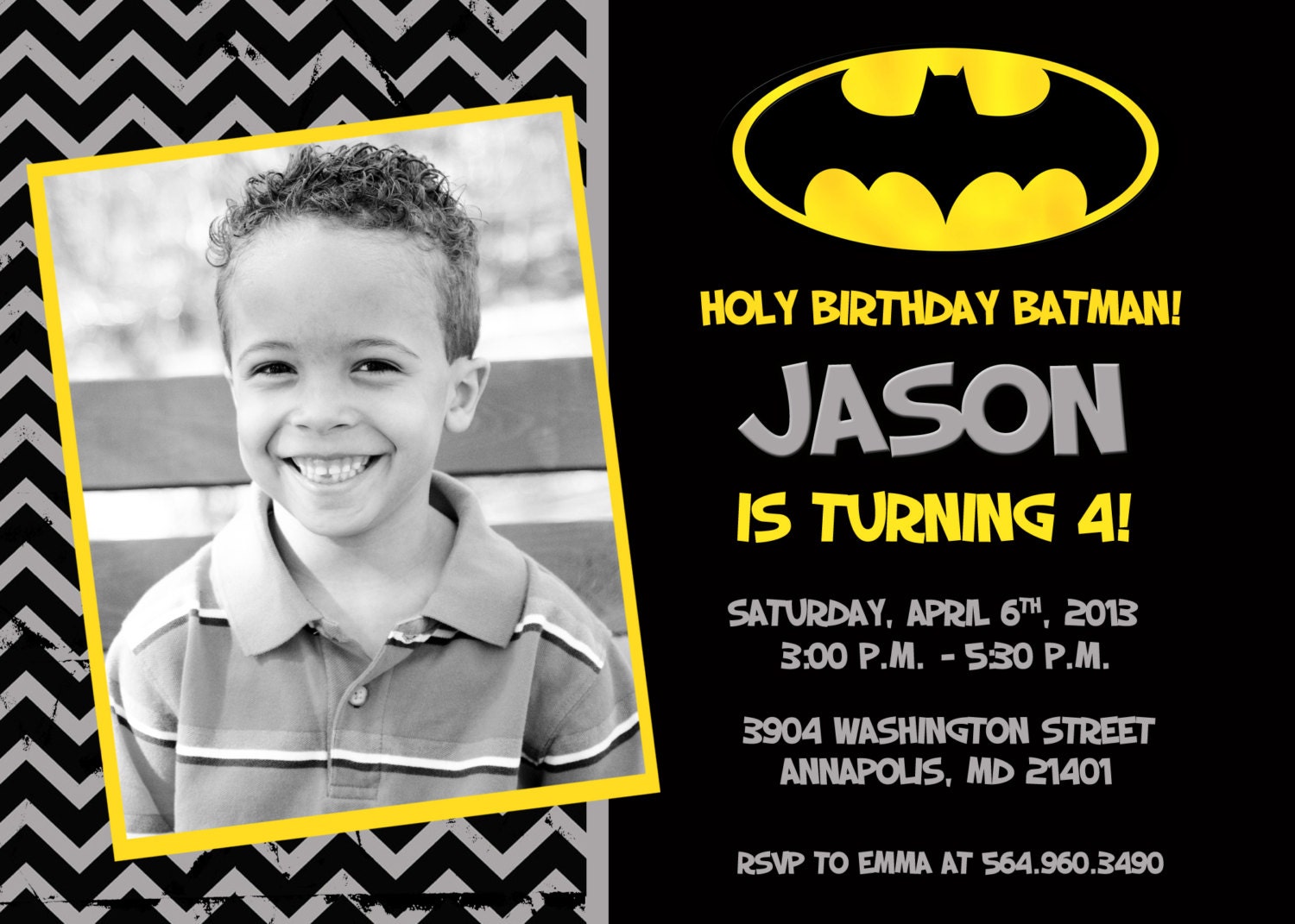 Free Batman Birthday Invitation Templates