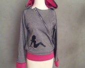 Mudflap Girl Hoodie Pullover with Asymetrical Zipper LIMITED EDITION