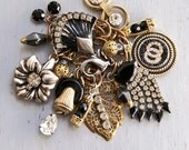 Glam Rhinestone Bracelet - recycled vintage materials