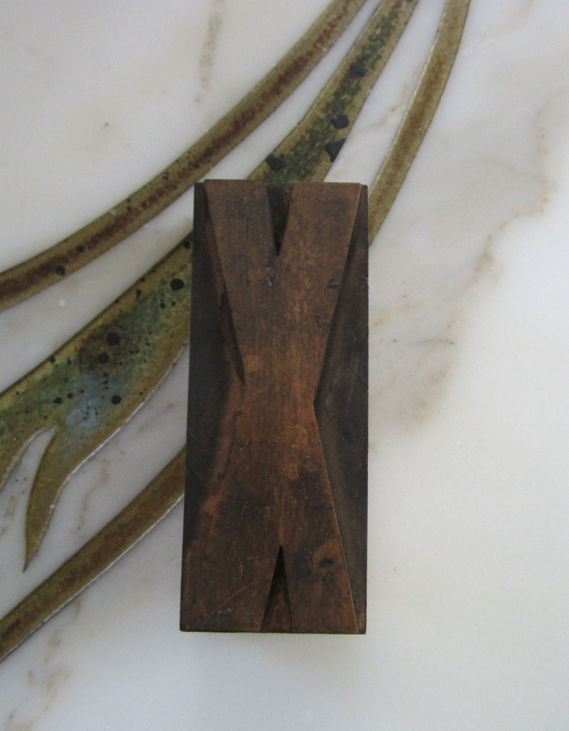 Antique Letterpress Wood Type Printers Block Letter X