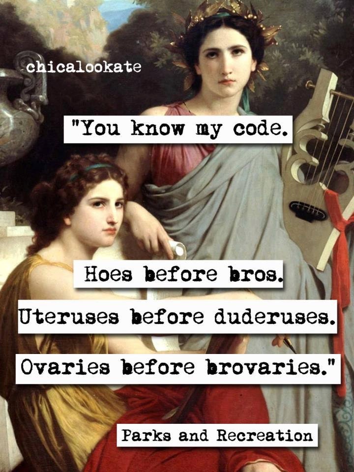 Parks and Recreation Hoes Before Bros Quote Print