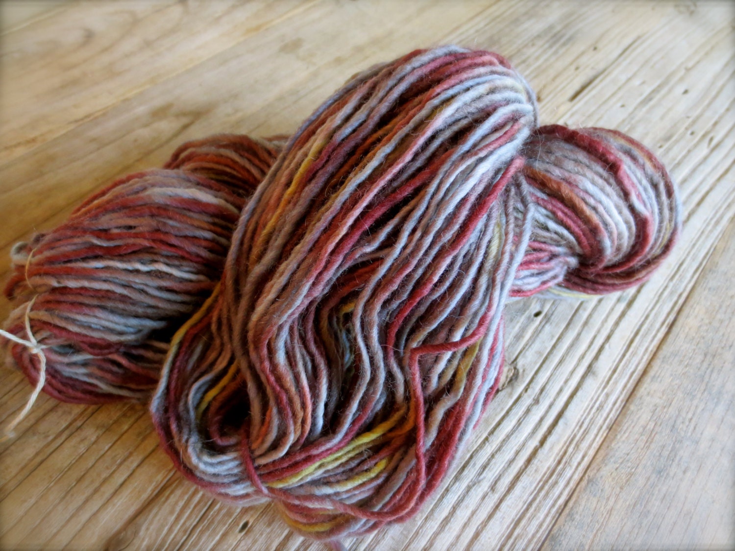 lamb's pride in tin can - wool and mohair watercolor glaze handpainted worsted yarn