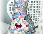 Fabric Cat Doll Crazy Quilt Embroidered